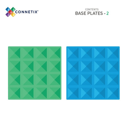 Connetix Magnetic Tiles 2 Piece Base Plate Pack - Green & Blue