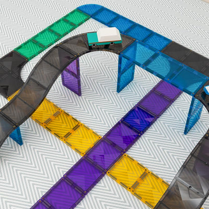 CONNETIX Magnetic Tiles 16 Piece Roads Ramps & Intersections Pack