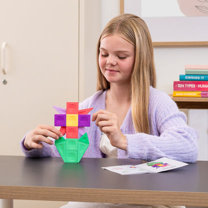 CONNETIX Magnetic Tiles 21 Piece Pro Build-It Flower Pack