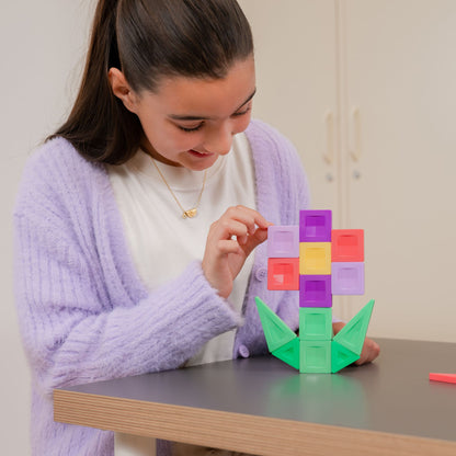 CONNETIX Magnetic Tiles 21 Piece Pro Build-It Flower Pack