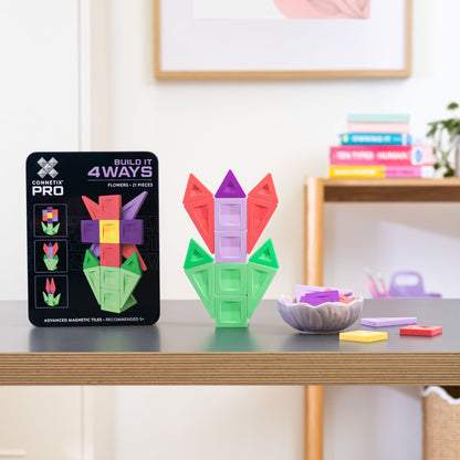 CONNETIX Magnetic Tiles 21 Piece Pro Build-It Flower Pack