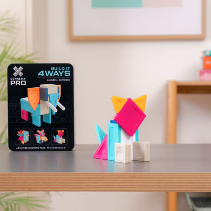 CONNETIX Magnetic Tiles 30 Piece Pro Build-It Animals Pack