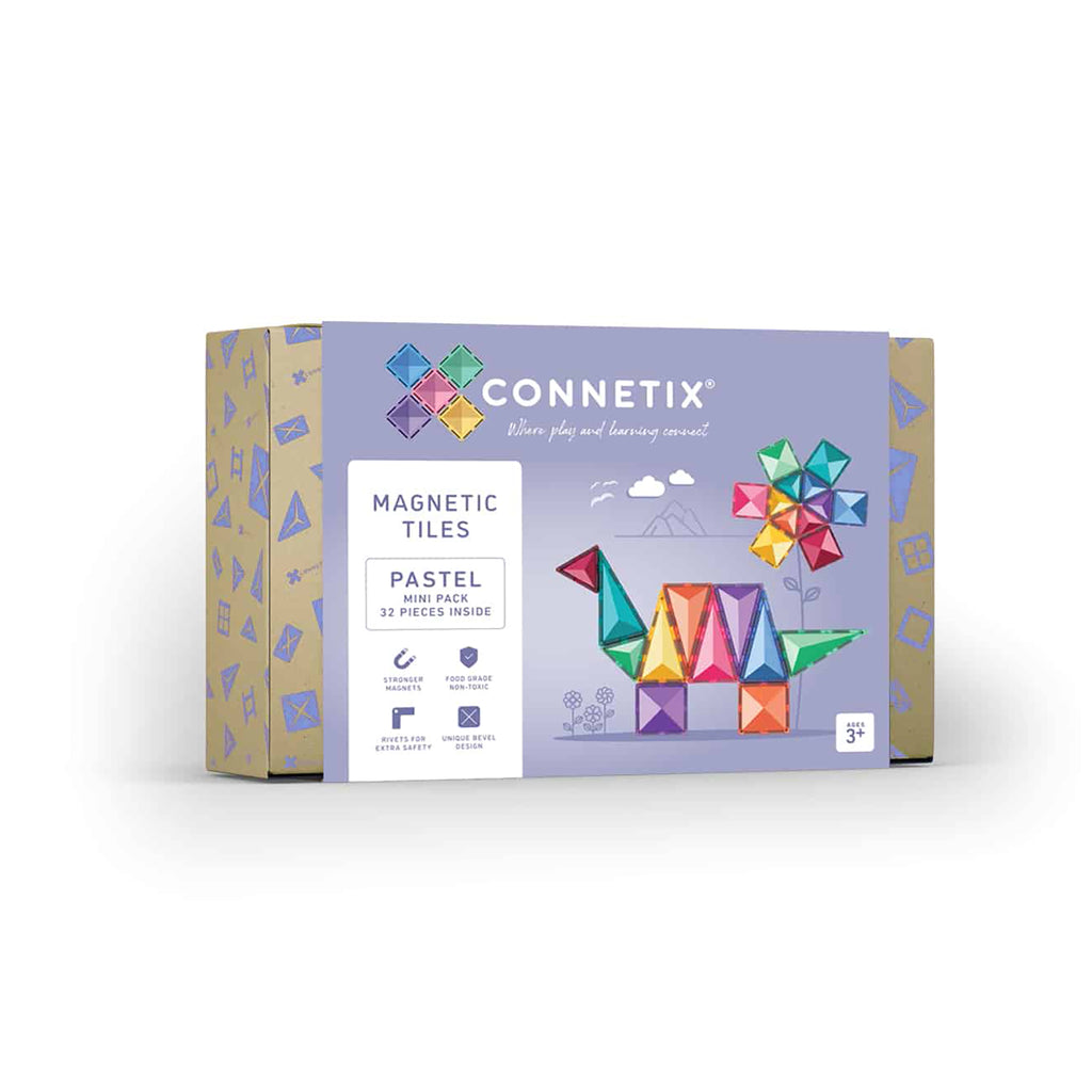 CONNETIX 32 Piece Pastel Mini Magnetic Tiles Pack