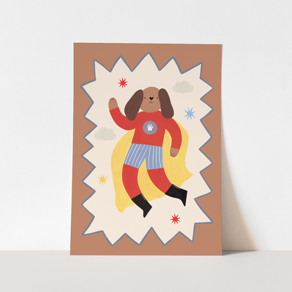 Kid of the Village Captain Woof Superhero Fine Art Print