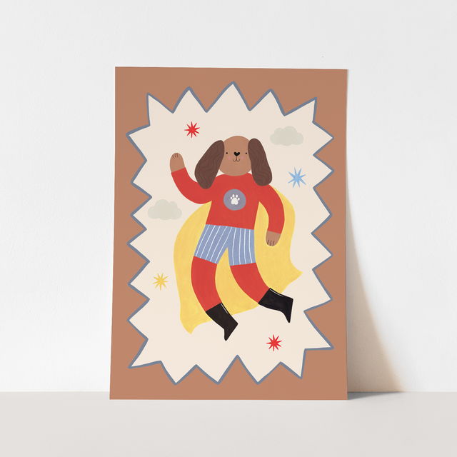 Kid of the Village Captain Woof Superhero Fine Art Print