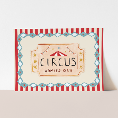 Kid of the Village Circus Ticket Fine Art Print