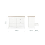 CuddleCo Clara Luxe 2 Piece Furniture Set - White & Ash
