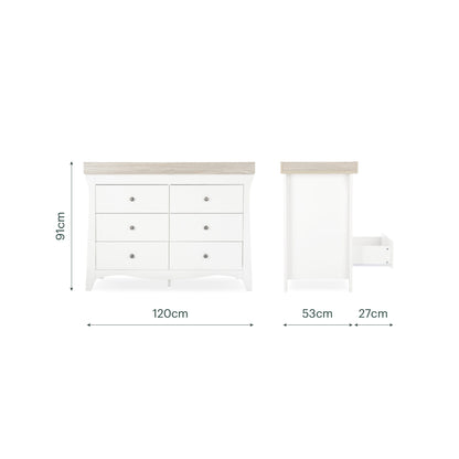CuddleCo Clara Luxe 2 Piece Furniture Set - White & Ash
