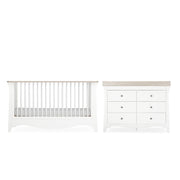 CuddleCo Clara Luxe 2 Piece Furniture Set - White & Ash