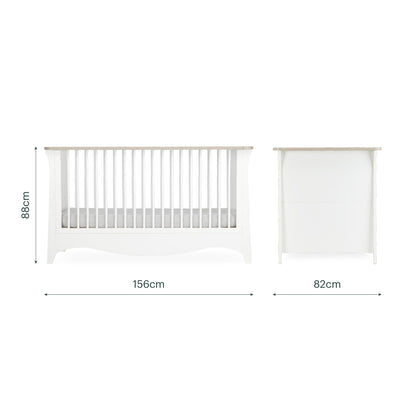 CuddleCo Clara Luxe 2 Piece Furniture Set - White & Ash