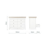 CuddleCo Clara Luxe 3 Piece Furniture Set - White & Ash