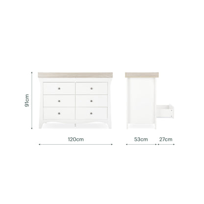 CuddleCo Clara Luxe 3 Piece Furniture Set - White & Ash