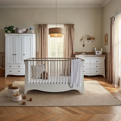 CuddleCo Clara Luxe 3 Piece Furniture Set - White & Ash