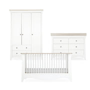 CuddleCo Clara Luxe 3 Piece Furniture Set - White & Ash