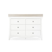 CuddleCo Clara 6 Drawer Dresser Changer - White & Ash