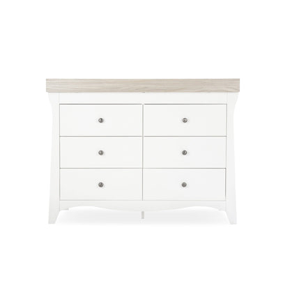 CuddleCo Clara 6 Drawer Dresser Changer - White & Ash