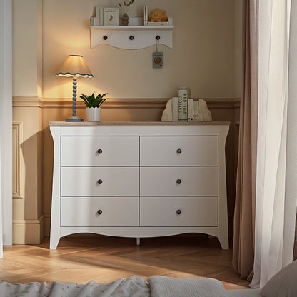 CuddleCo Clara 6 Drawer Dresser Changer - White & Ash