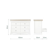 CuddleCo Clara 6 Drawer Dresser Changer - White & Ash