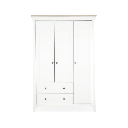 CuddleCo Clara 3 Door Triple Wardrobe - White & Ash