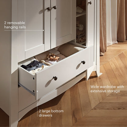 CuddleCo Clara Luxe 3 Piece Furniture Set - White & Ash