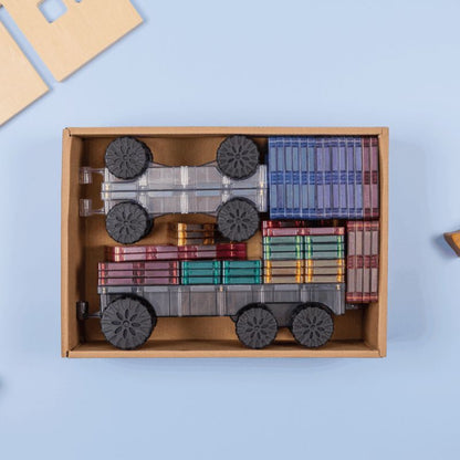 CONNETIX Magnetic Tiles 50 Piece Pastel Transport Pack