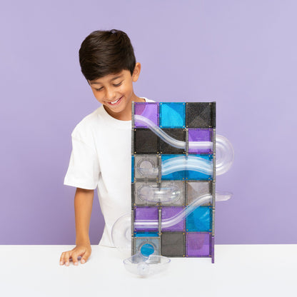 CONNETIX Magnetic Tiles 61 Piece Ball Run Galaxy Pack