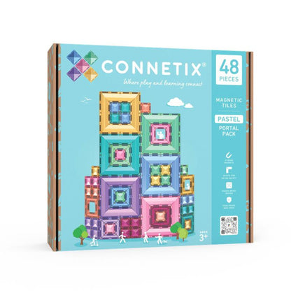 Connetix Magnetic Tiles 48 Piece Pastel Portal Pack