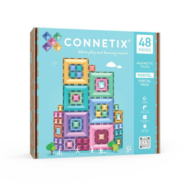 Connetix Magnetic Tiles 48 Piece Pastel Portal Pack