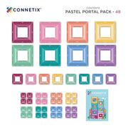 CONNETIX Magnetic Tiles 48 Piece Pastel Portal Pack