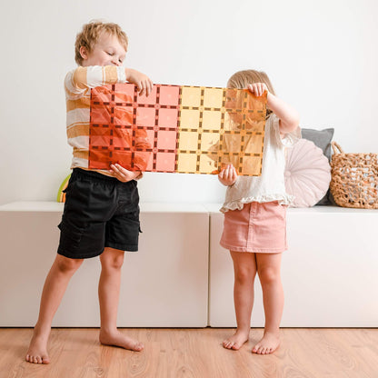 Connetix Tiles 2 Piece Base Plate Pack - Lemon & Peach