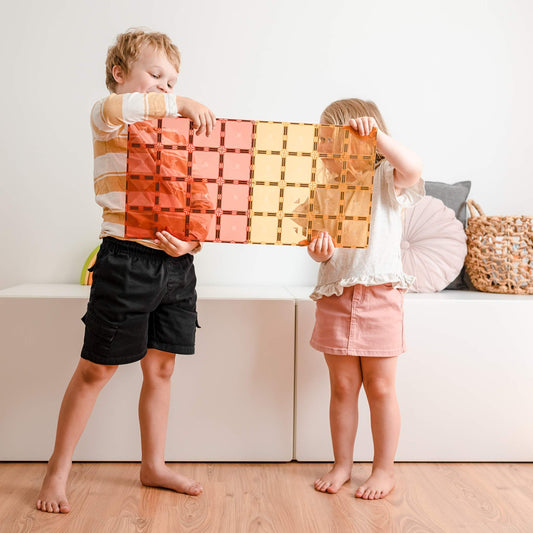 Connetix Tiles 2 Piece Base Plate Pack - Lemon & Peach