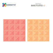 CONNETIX Magnetic Tiles 2 Piece Base Plate Pack - Lemon & Peach