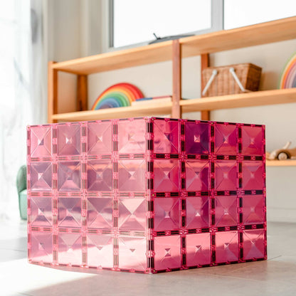 Connetix Tiles 2 Piece Pastel Base Plate Pack - Pink & Berry