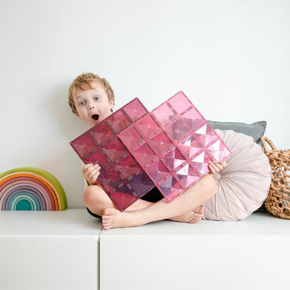 Connetix Tiles 2 Piece Pastel Base Plate Pack - Pink & Berry