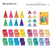CONNETIX Magnetic Tiles 48 Piece Glitter Castle Pack