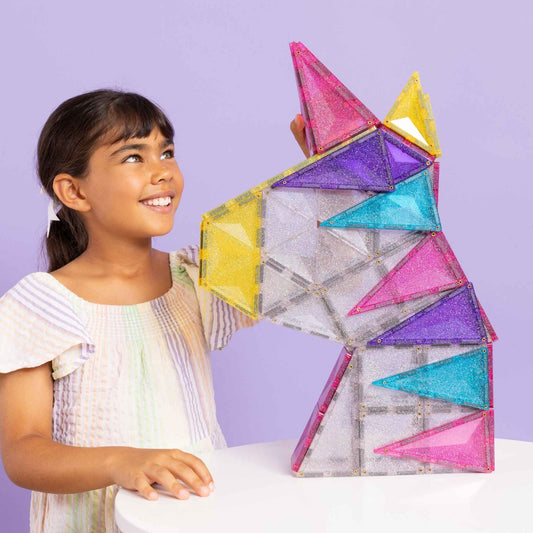 Connetix Tiles - 56 Piece Glitter Unicorn Pack