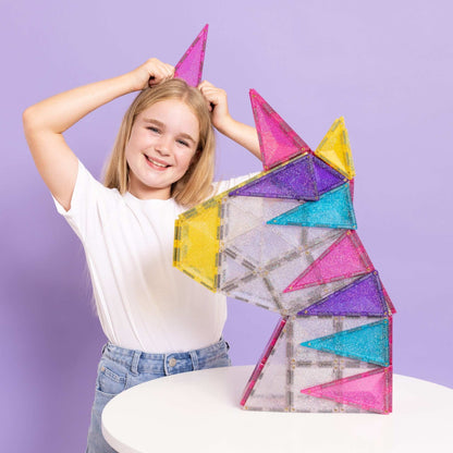 Connetix Tiles - 56 Piece Glitter Unicorn Pack