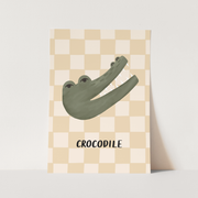 Kid of the Village Crocodile Check Fine Art Print - Beige