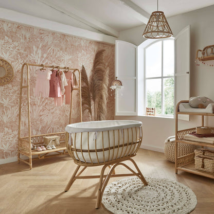 Cuddle Co Aria Rattan Crib - Natural