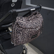 Tiba + Marl Large Luna Drawstring Stroller Bag - Leopard Print