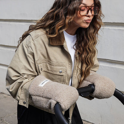 Tiba + Marl Universal Buggy Handmitts - Borg Fleece