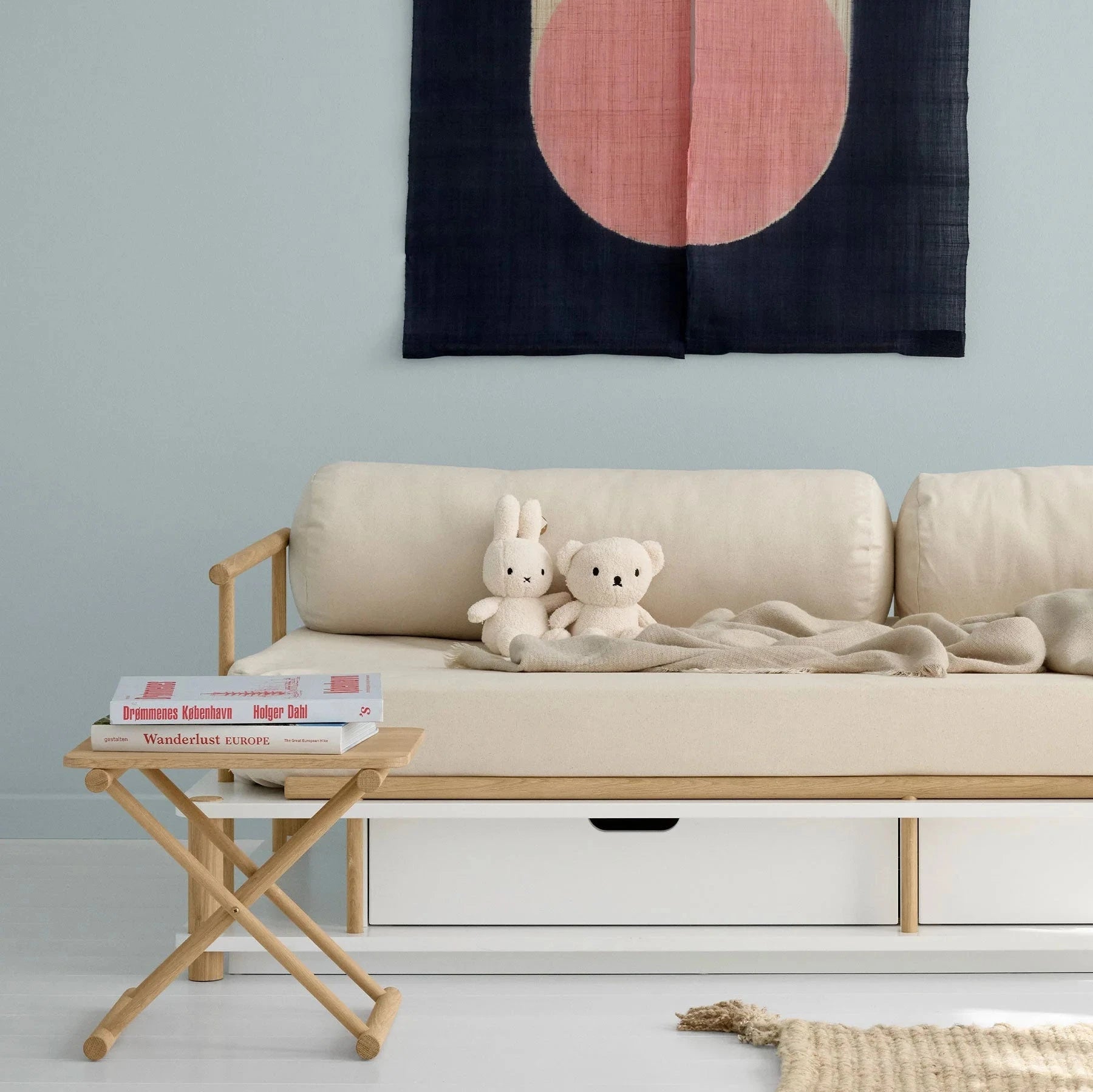 Dear April Canvas Cylinder Cushion - Pure Nature - On Oliver furniture Camp day bed