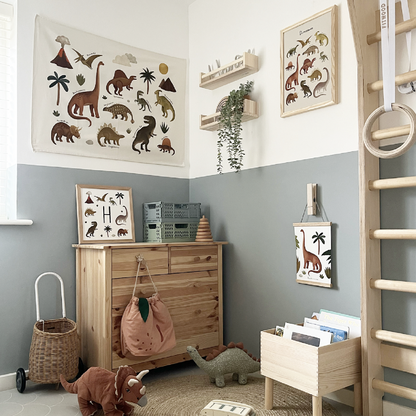 Kid of the Village Dinosaur Chart Fine Art Print - Stone