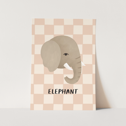 Kid of the Village Elephant Fine Art Print - Pink