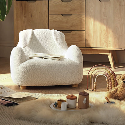 CuddleCo Etta Bunny Kids Chair - Boucle Off White