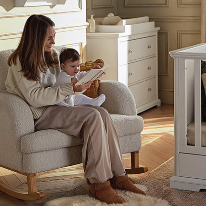 CuddleCo Etta Cuddle Nursing Chair & Foot Stool - Boucle Mushroom