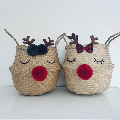 Bellybambino Reindeer Pom Pom Basket - Medium