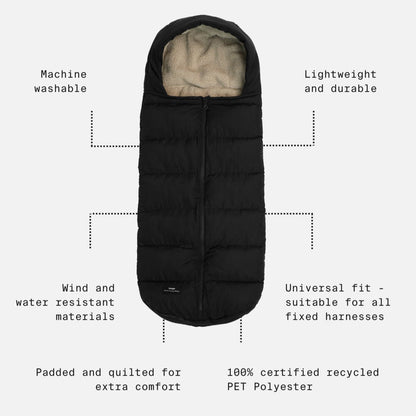 Finnson Alma Eco Universal Quilted Footmuff - Black