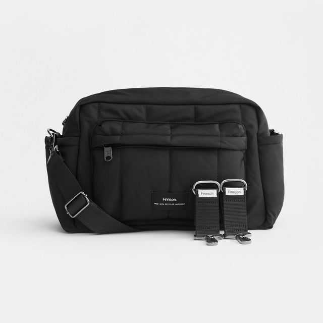 Finnson Freya Eco Oversized Stroller Organiser With Clips - Black