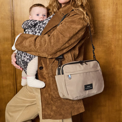Finnson Frida Eco Stroller Organiser With Clips - Taupe